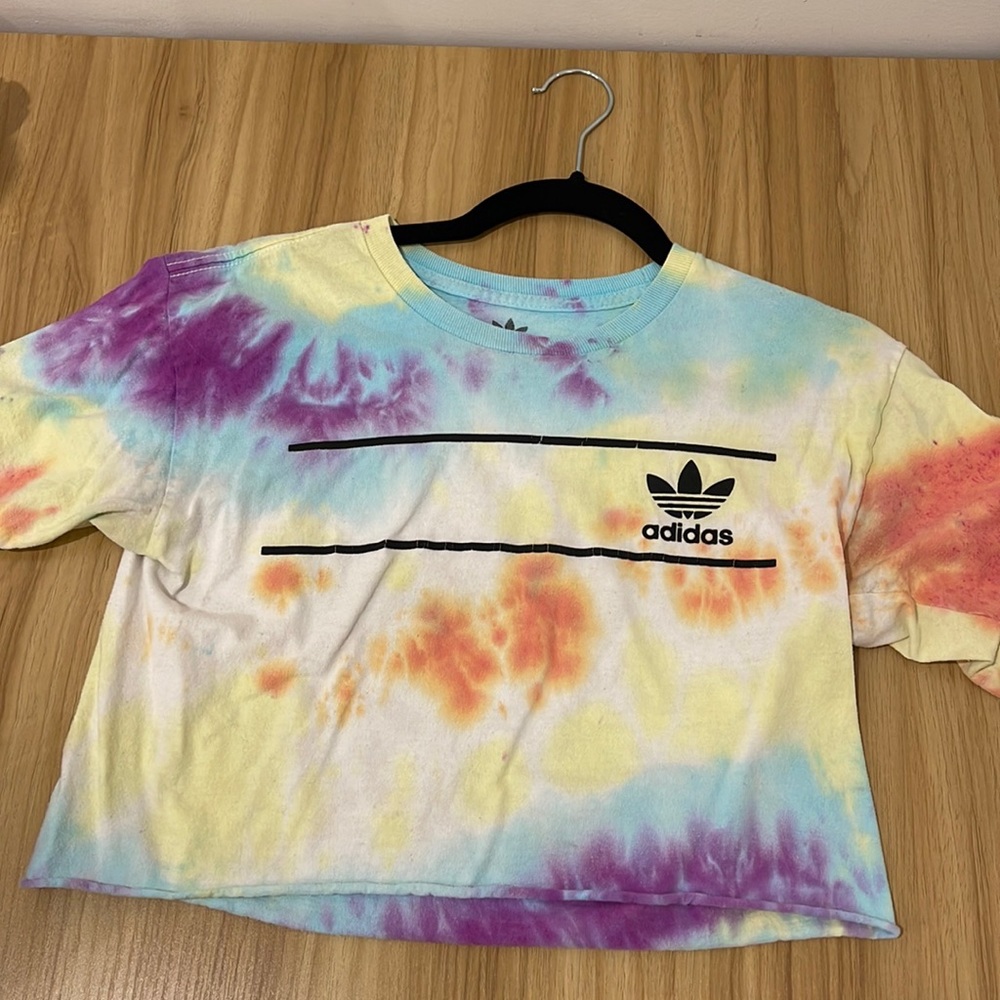 Adidas cropped tie dye tee